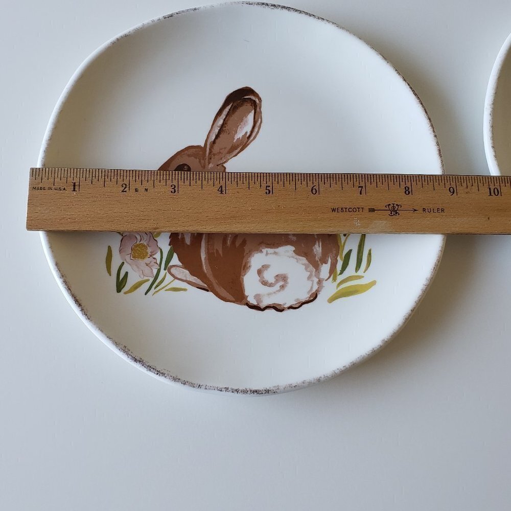 NWT - Rabbit Bunny Melamine 9" Plates (set of 2) - Picture 2 of 2